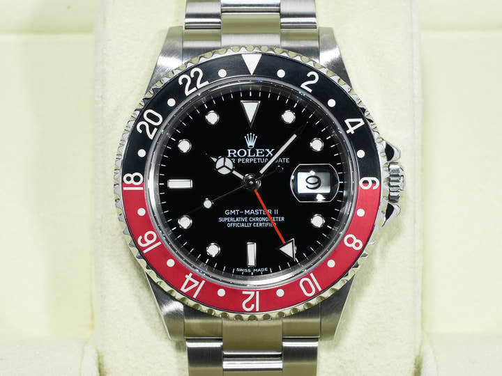 ロレックス GMTマスターII Ref.16710 ステンレススチール ブラック文字盤 オイスターブレスレット 美品 5jssavz9