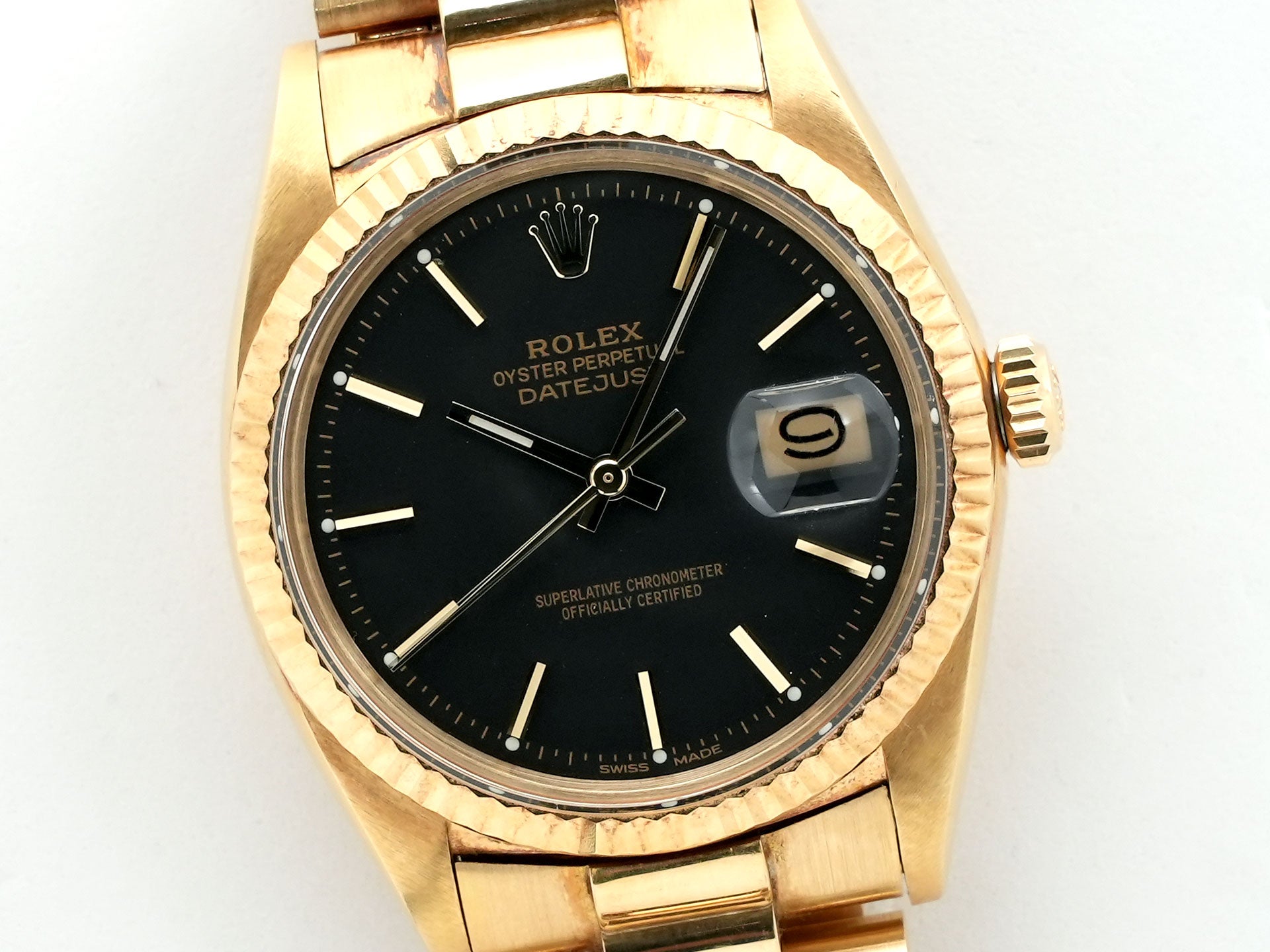 ロレックス デイトジャスト Ref.1601 イエローゴールド ブラック文字盤 中古 7evi39ki