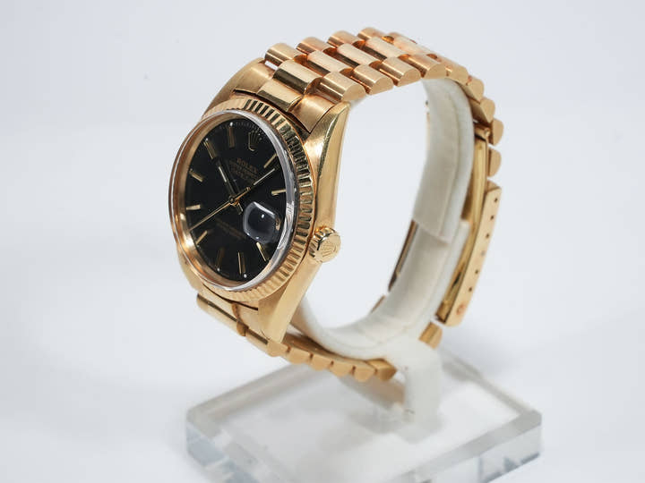 ロレックス デイトジャスト Ref.1601 イエローゴールド ブラック文字盤 中古 7evi39ki