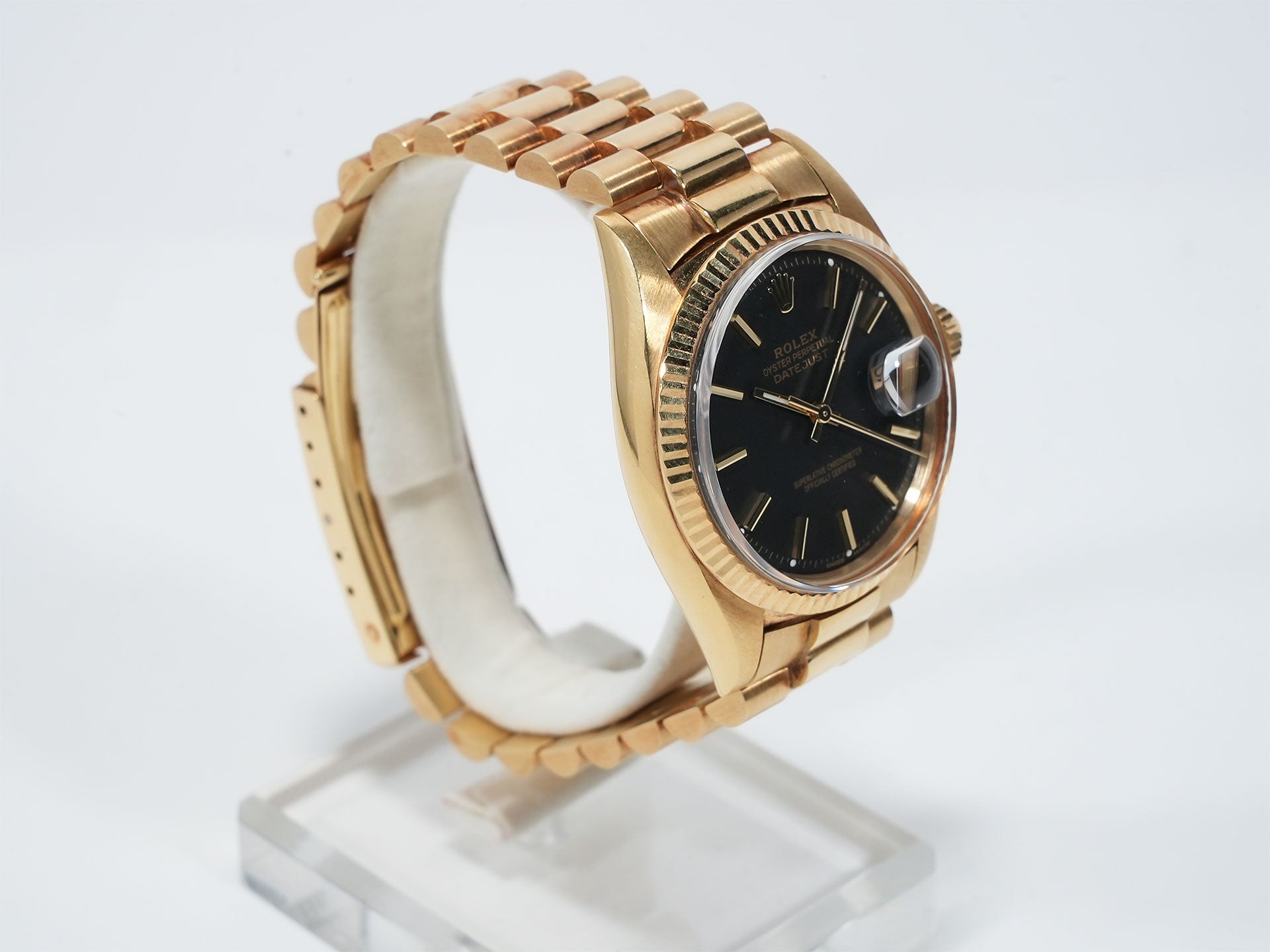 ロレックス デイトジャスト Ref.1601 イエローゴールド ブラック文字盤 中古 7evi39ki