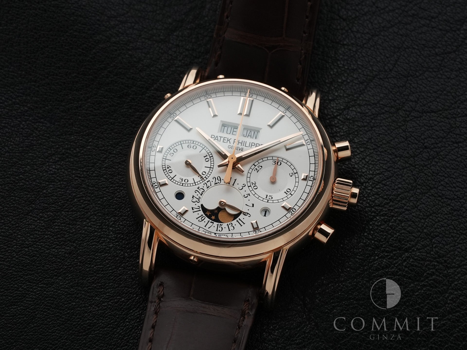 パテックフィリップ パーペチュアルカレンダー スプリットセコンド クロノグラフ Ref.5204R-001 ローズゴールド シルバーオパーリン文字盤 美中古 iazyu46d