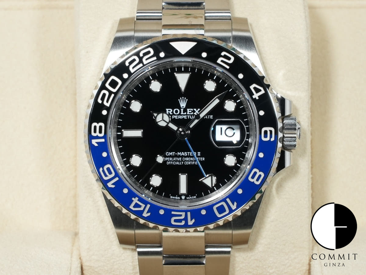 ロレックス GMTマスターII Ref.126710BLNR ステンレススチール ブラック文字盤 オイスターブレスレット 極美品 f6dehqbi