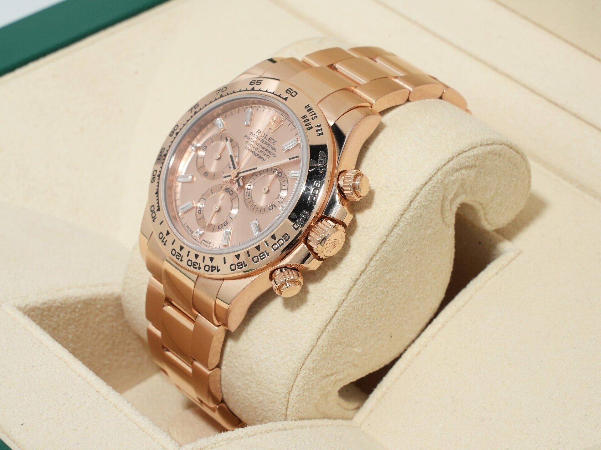 Pre-owned Rolex Daytona Ref. 116505A Everose Gold with Pink Diamond Dial (11 Diamonds) aafq4t26