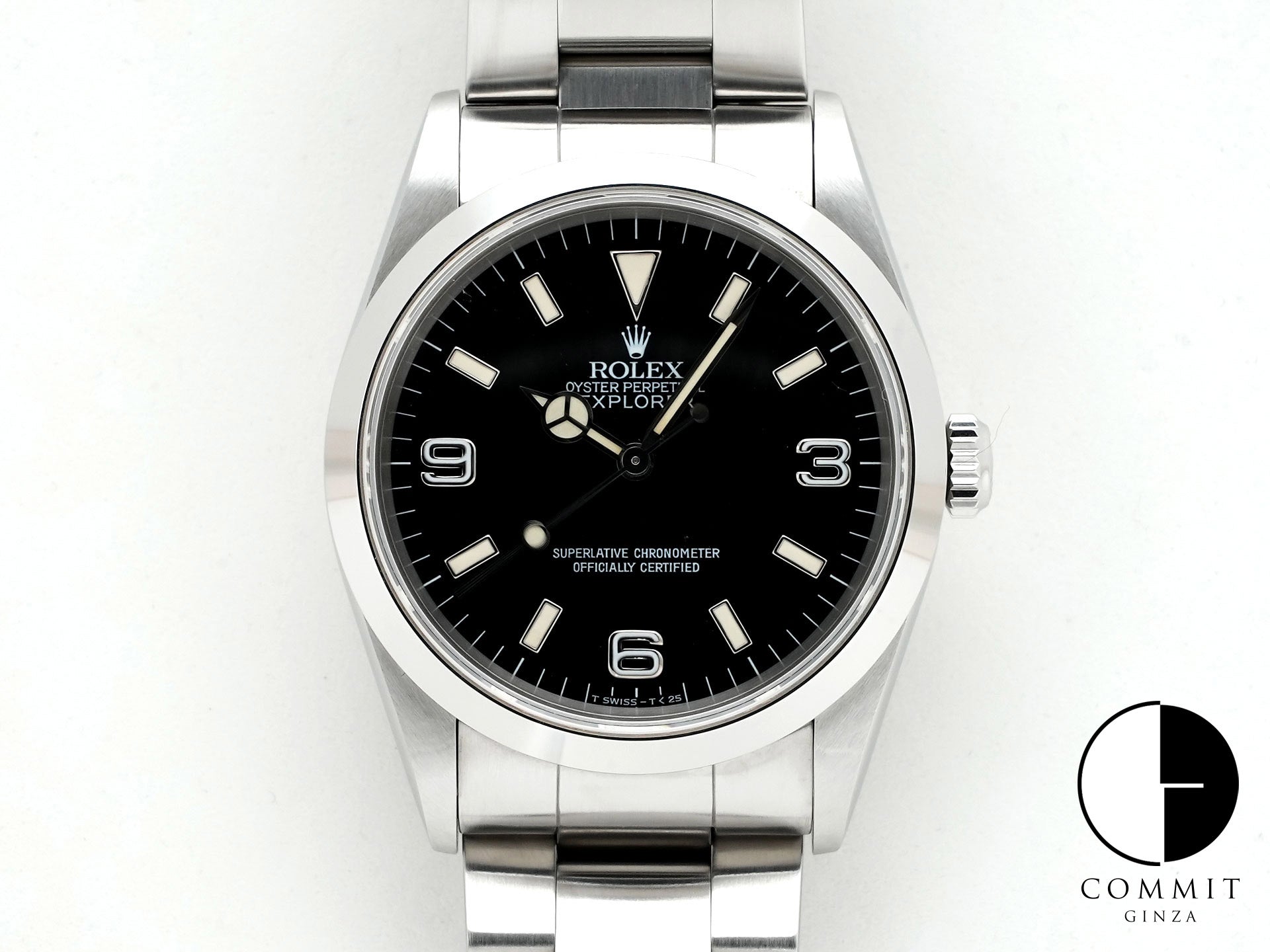 Pre-owned Rolex Explorer I Ref. 14270 Stainless Steel Black Dial Oyster Bracelet yhy82ixq