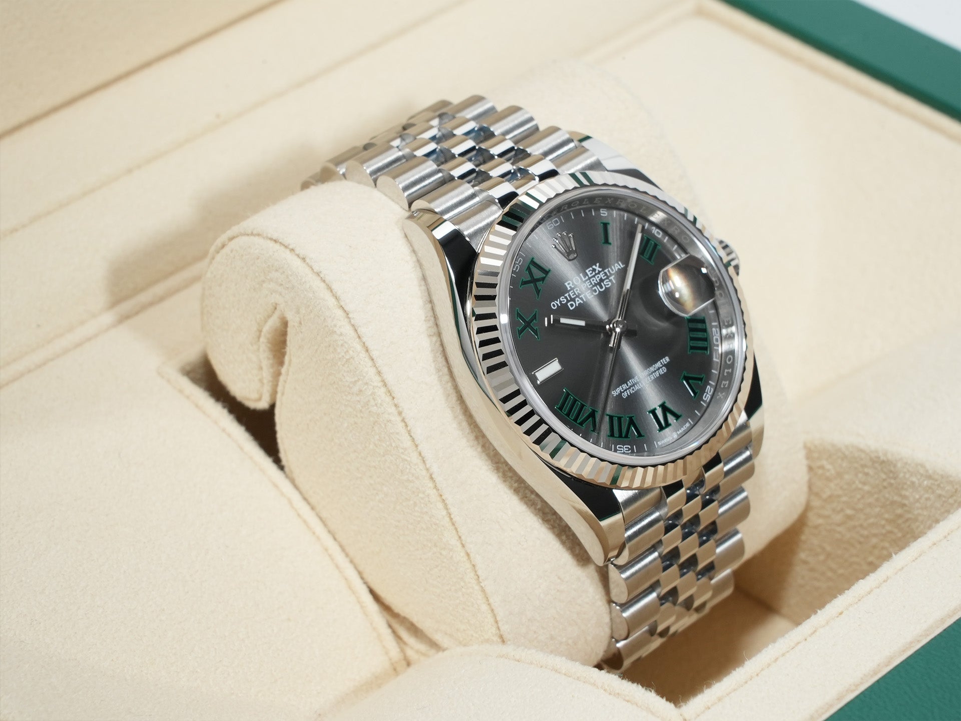 Rolex Datejust 36 Ref. 126234 Stainless Steel/White Gold Slate Roman Dial Jubilee Bracelet Excellent Condition haj23jkh