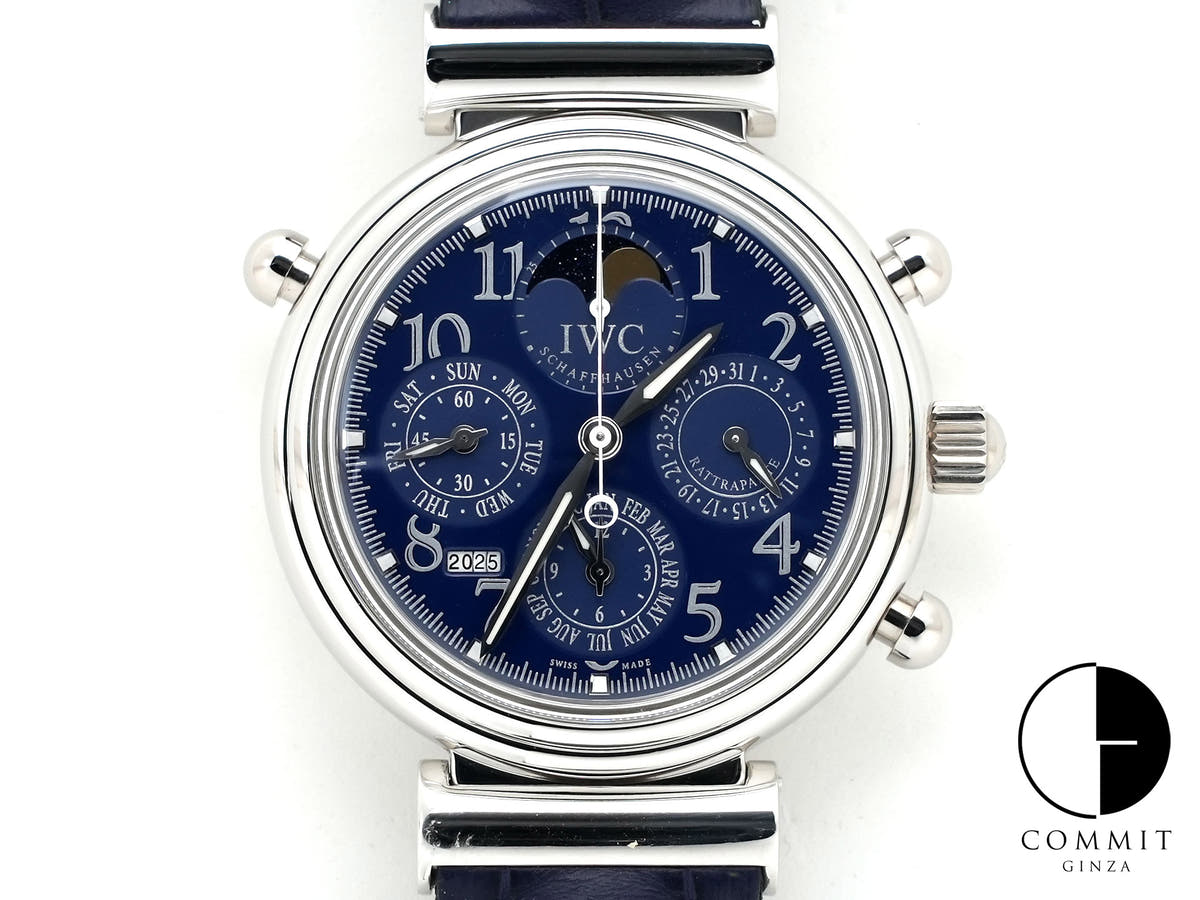 IWC ダ・ヴィンチ パーペチュアルカレンダー クロノグラフ ラトラパンテ Ref.3754 プラチナ ブルー文字盤 美中古 nrh5xu58