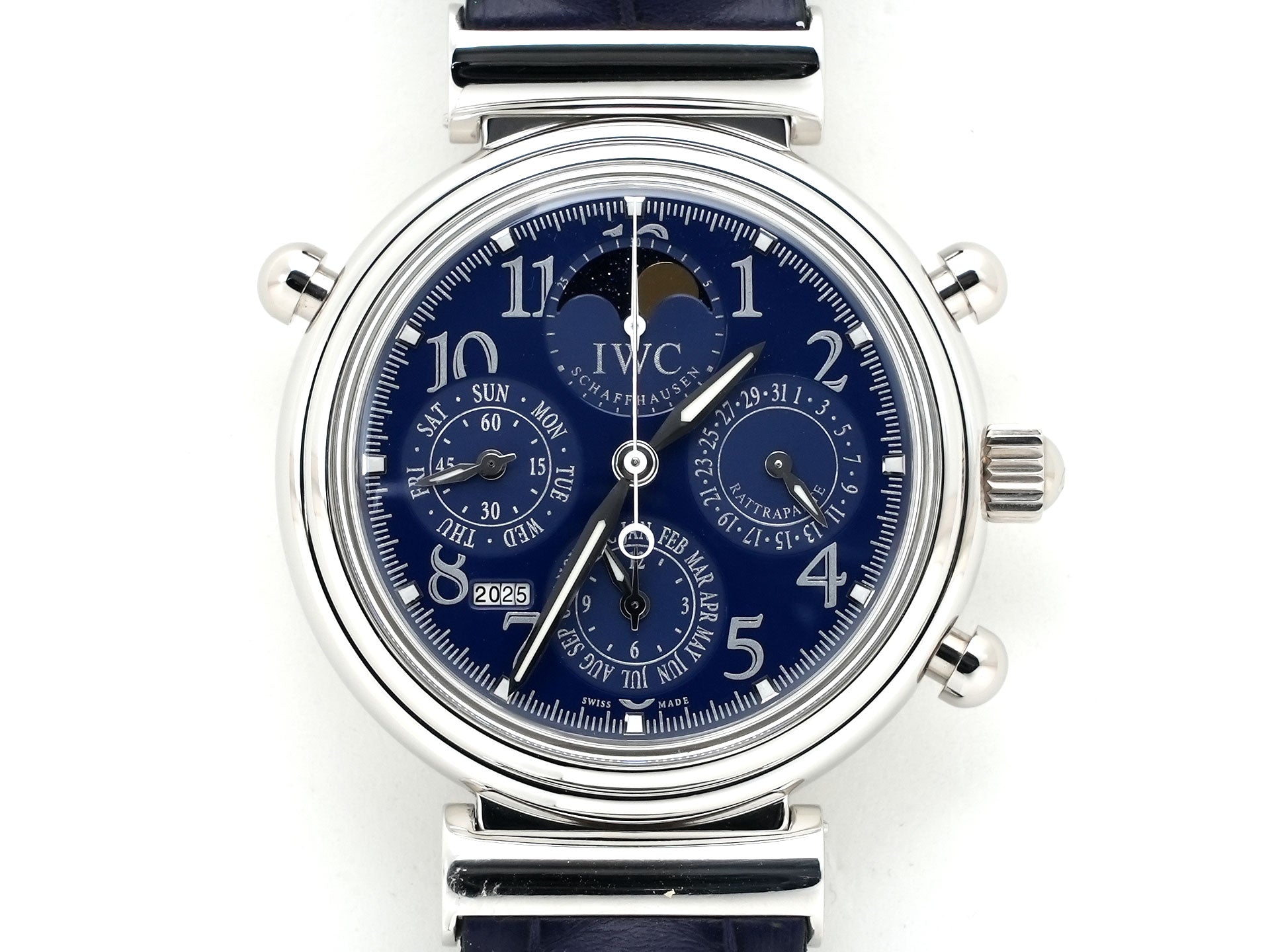 IWC ダ・ヴィンチ パーペチュアルカレンダー クロノグラフ ラトラパンテ Ref.3754 プラチナ ブルー文字盤 美中古 nrh5xu58