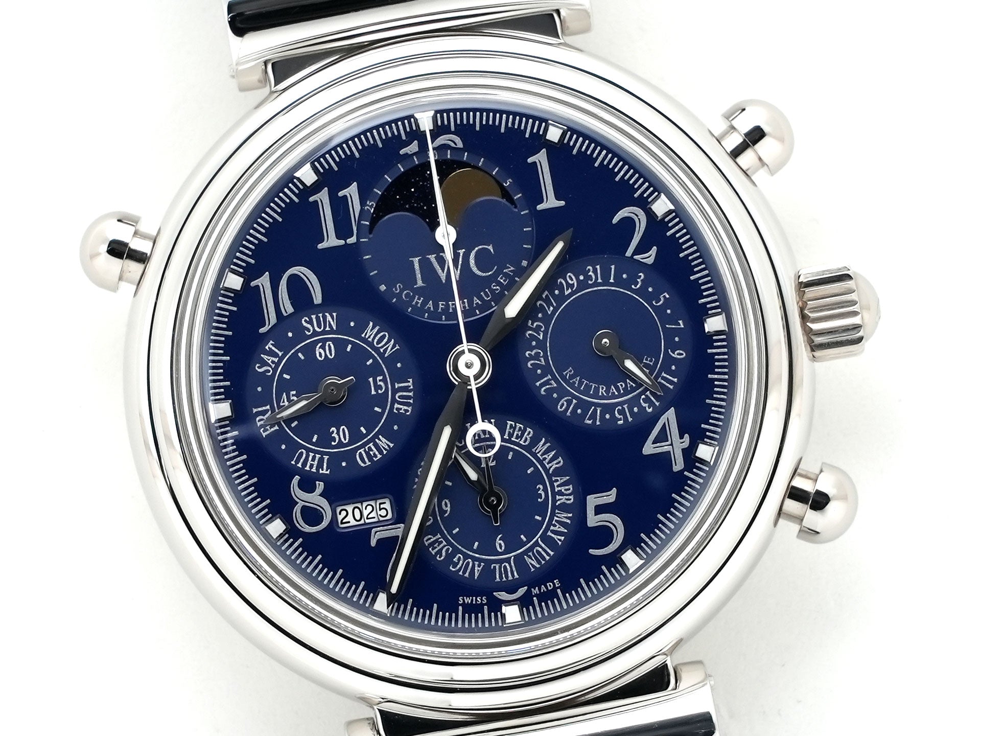 IWC ダ・ヴィンチ パーペチュアルカレンダー クロノグラフ ラトラパンテ Ref.3754 プラチナ ブルー文字盤 美中古 nrh5xu58
