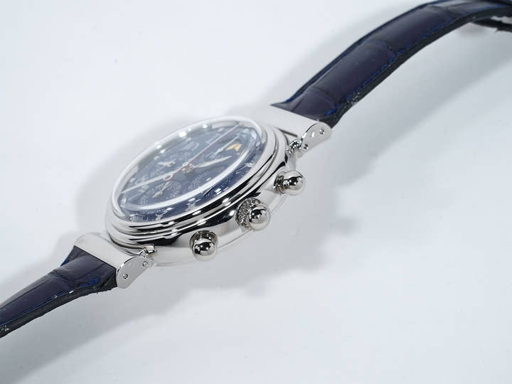 IWC ダ・ヴィンチ パーペチュアルカレンダー クロノグラフ ラトラパンテ Ref.3754 プラチナ ブルー文字盤 美中古 nrh5xu58