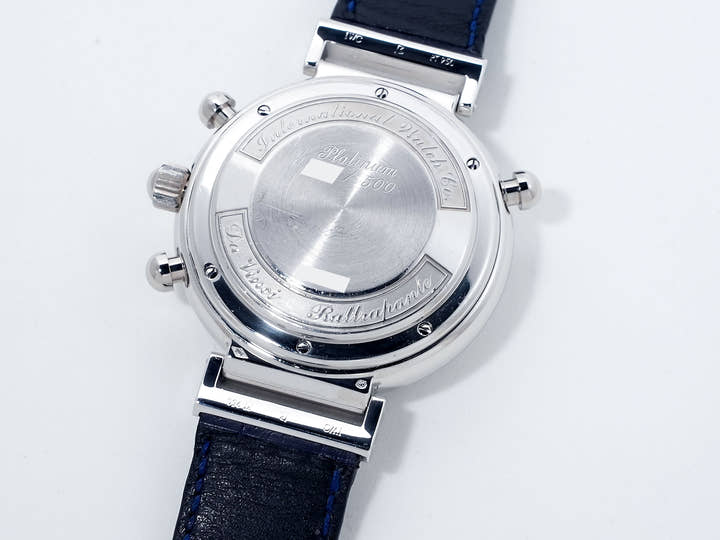 IWC ダ・ヴィンチ パーペチュアルカレンダー クロノグラフ ラトラパンテ Ref.3754 プラチナ ブルー文字盤 美中古 nrh5xu58
