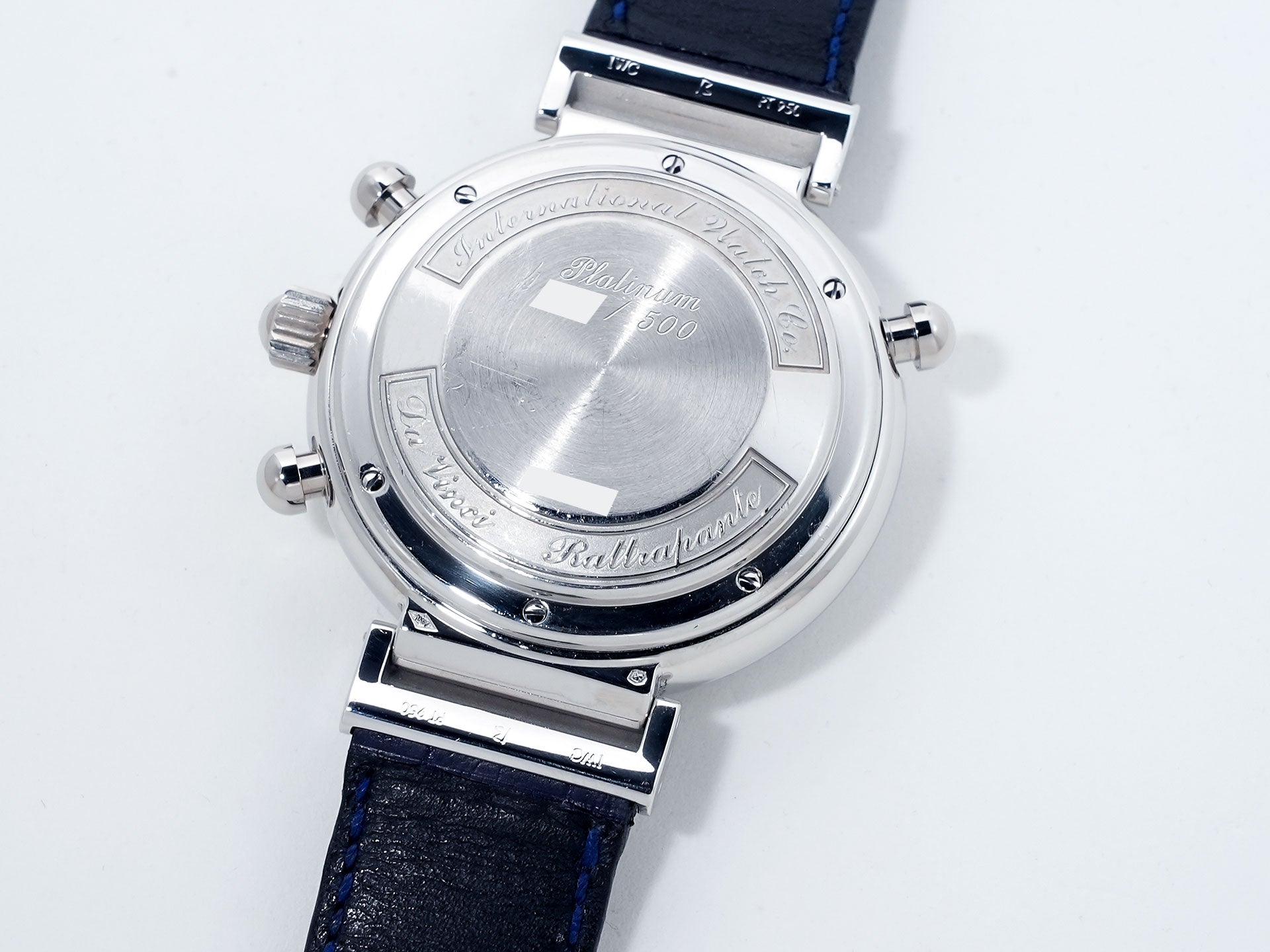 IWC ダ・ヴィンチ パーペチュアルカレンダー クロノグラフ ラトラパンテ Ref.3754 プラチナ ブルー文字盤 美中古 nrh5xu58