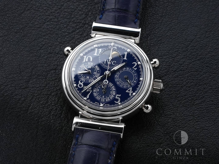 IWC ダ・ヴィンチ パーペチュアルカレンダー クロノグラフ ラトラパンテ Ref.3754 プラチナ ブルー文字盤 美中古 nrh5xu58