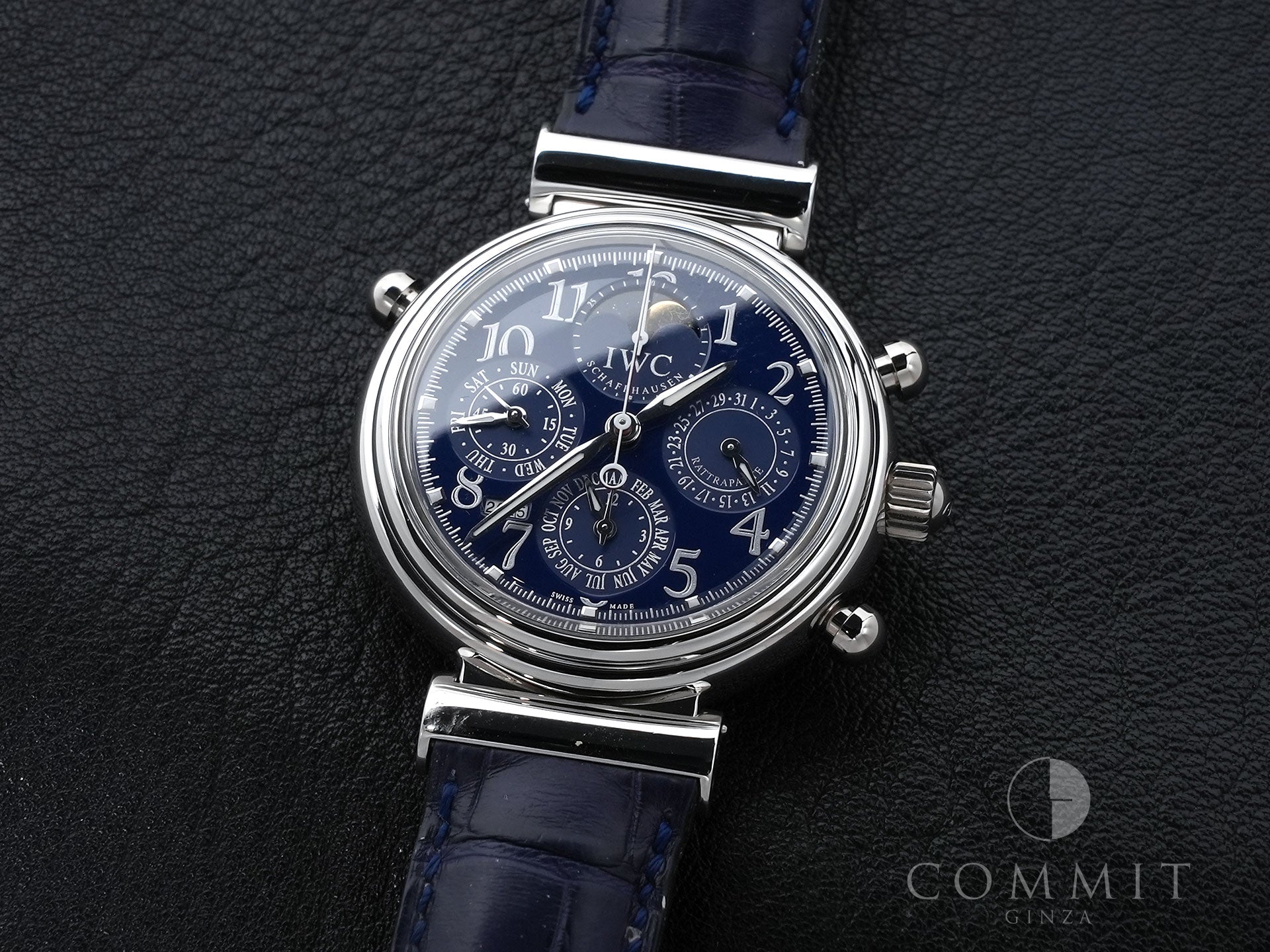 IWC ダ・ヴィンチ パーペチュアルカレンダー クロノグラフ ラトラパンテ Ref.3754 プラチナ ブルー文字盤 美中古 nrh5xu58