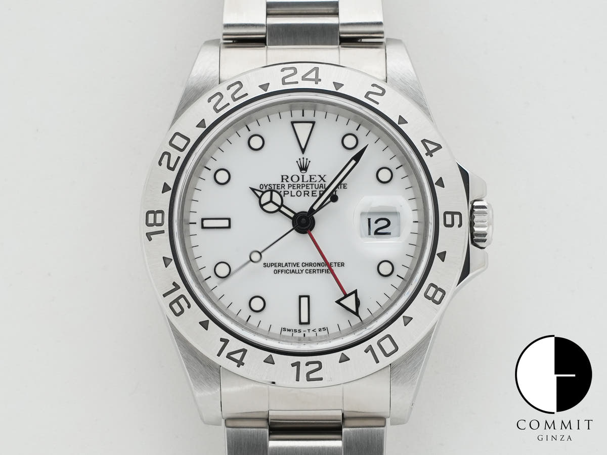 ロレックス エクスプローラーII Ref.16570 ステンレススチール ホワイト文字盤 オイスターブレスレット 中古 91PFH3L8