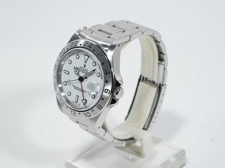 ロレックス エクスプローラーII Ref.16570 ステンレススチール ホワイト文字盤 オイスターブレスレット 中古 91PFH3L8
