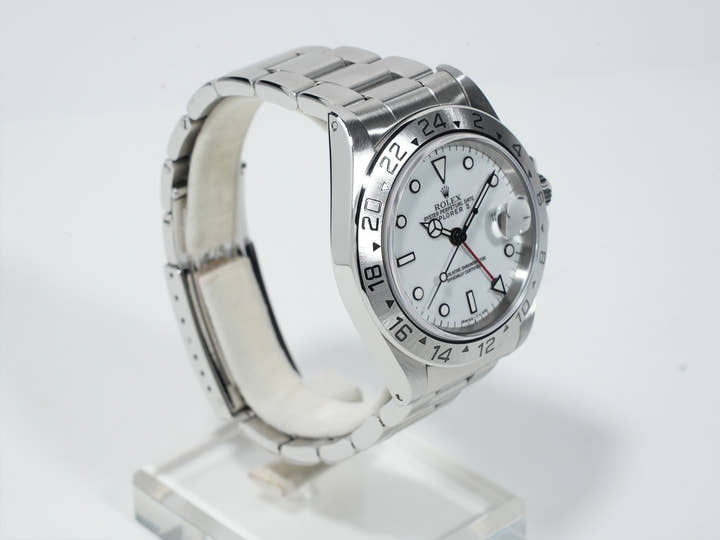 ロレックス エクスプローラーII Ref.16570 ステンレススチール ホワイト文字盤 オイスターブレスレット 中古 91PFH3L8