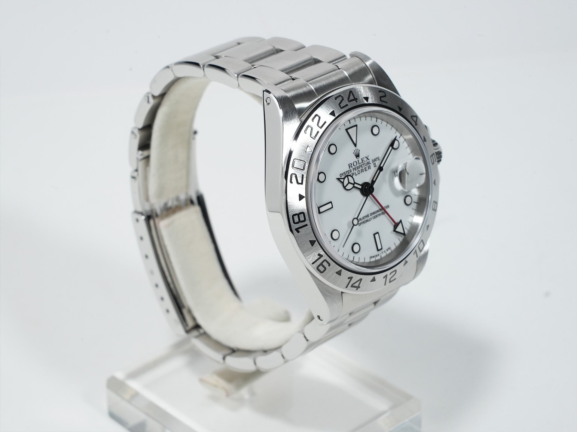 ロレックス エクスプローラーII Ref.16570 ステンレススチール ホワイト文字盤 オイスターブレスレット 中古 91PFH3L8