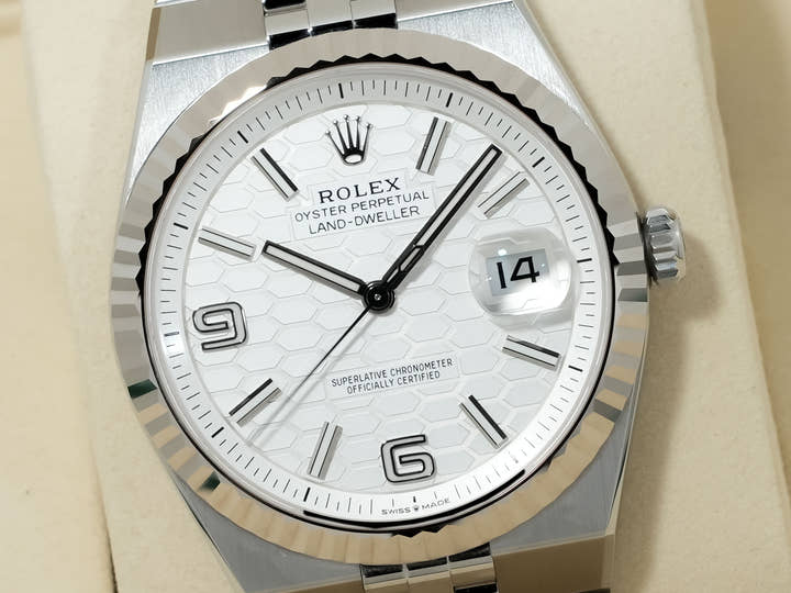 ロレックス ランドドゥエラー Ref.127334 ステンレススチール/ホワイトゴールド ホワイト文字盤 ジュビリーブレスレット 未使用 h9fa3r53