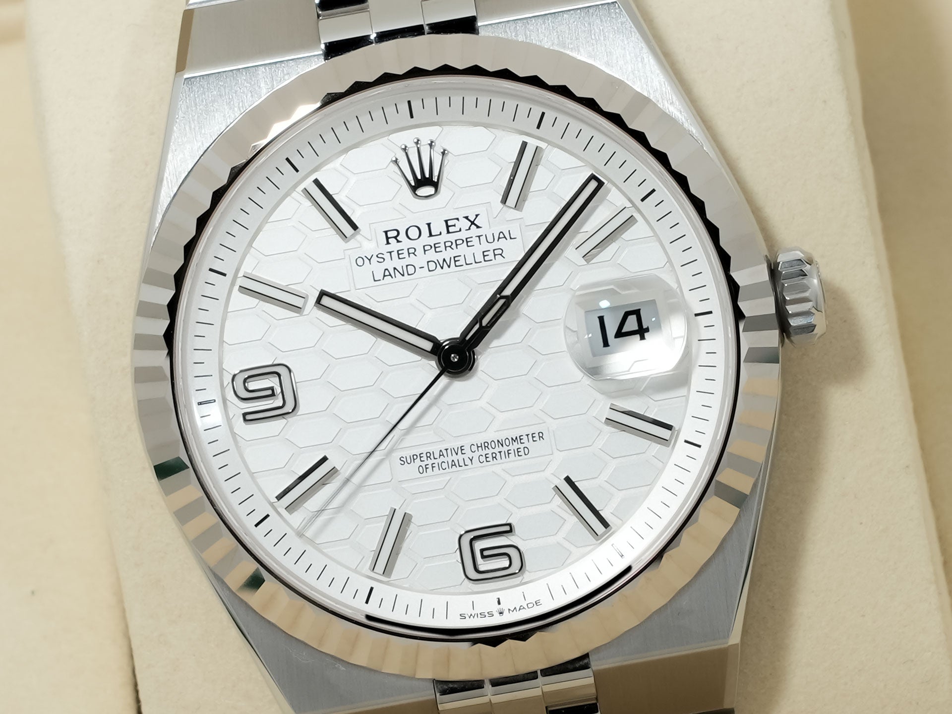 ロレックス ランドドゥエラー Ref.127334 ステンレススチール/ホワイトゴールド ホワイト文字盤 ジュビリーブレスレット 未使用 h9fa3r53