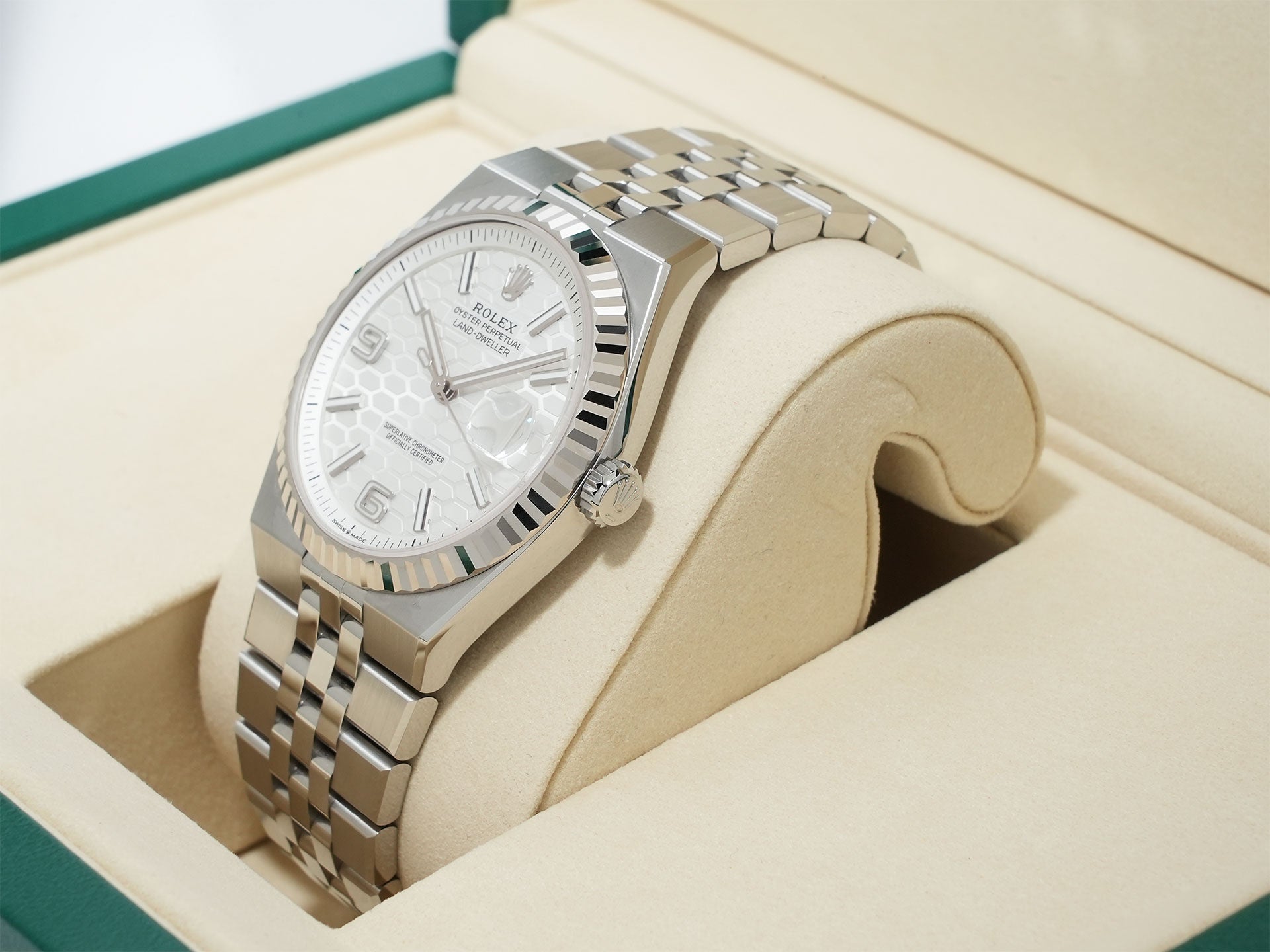 ロレックス ランドドゥエラー Ref.127334 ステンレススチール/ホワイトゴールド ホワイト文字盤 ジュビリーブレスレット 未使用 h9fa3r53