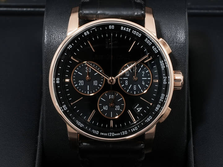 オーデマピゲ CODE 11.59 バイ オーデマ ピゲ クロノグラフ Ref.26393OR.OO.A002CR.01 ピンクゴールド ブラックラッカー文字盤 美品 2kukvnbt