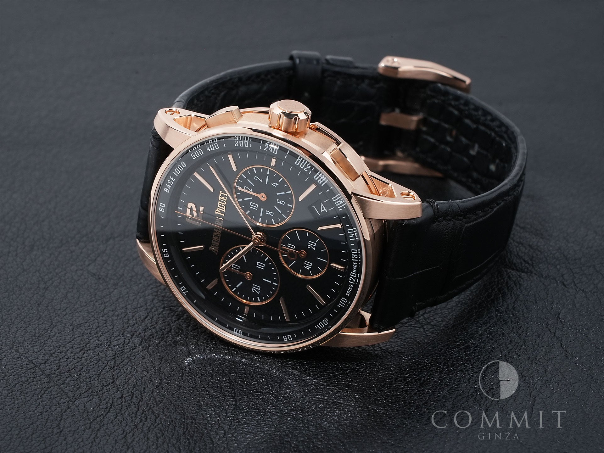 オーデマピゲ CODE 11.59 バイ オーデマ ピゲ クロノグラフ Ref.26393OR.OO.A002CR.01 ピンクゴールド ブラックラッカー文字盤 美品 2kukvnbt