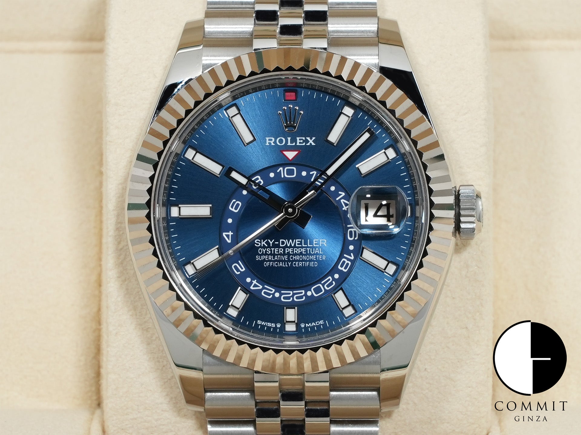 ロレックス スカイドゥエラー Ref.336934 ステンレススチール/ホワイトゴールド ブルー文字盤 ジュビリーブレスレット 美中古 ppypeew7