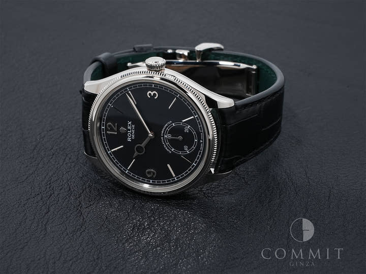 ロレックス 1908 Ref.52509 ホワイトゴールド ブラック文字盤 革ベルト 極美品 favnyakw