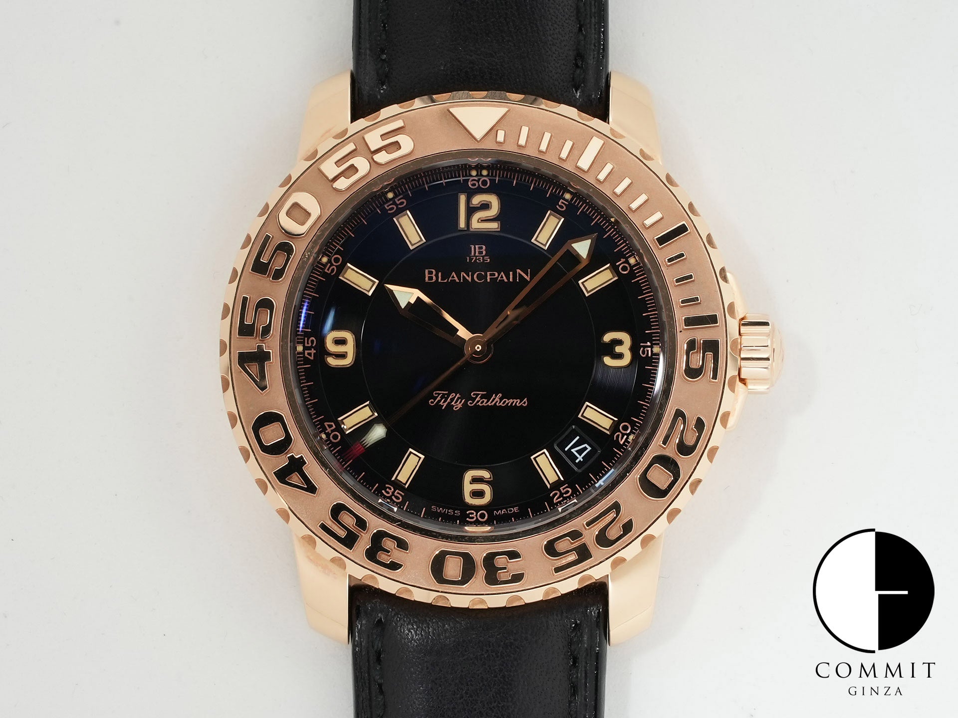 ブランパン フィフティ ファゾムス Ref.2200-3630-63B イエローゴールド ブラック文字盤 中古 o7bm3jih