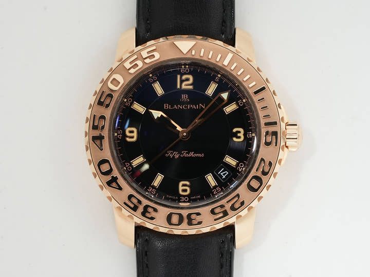ブランパン フィフティ ファゾムス Ref.2200-3630-63B イエローゴールド ブラック文字盤 中古 o7bm3jih