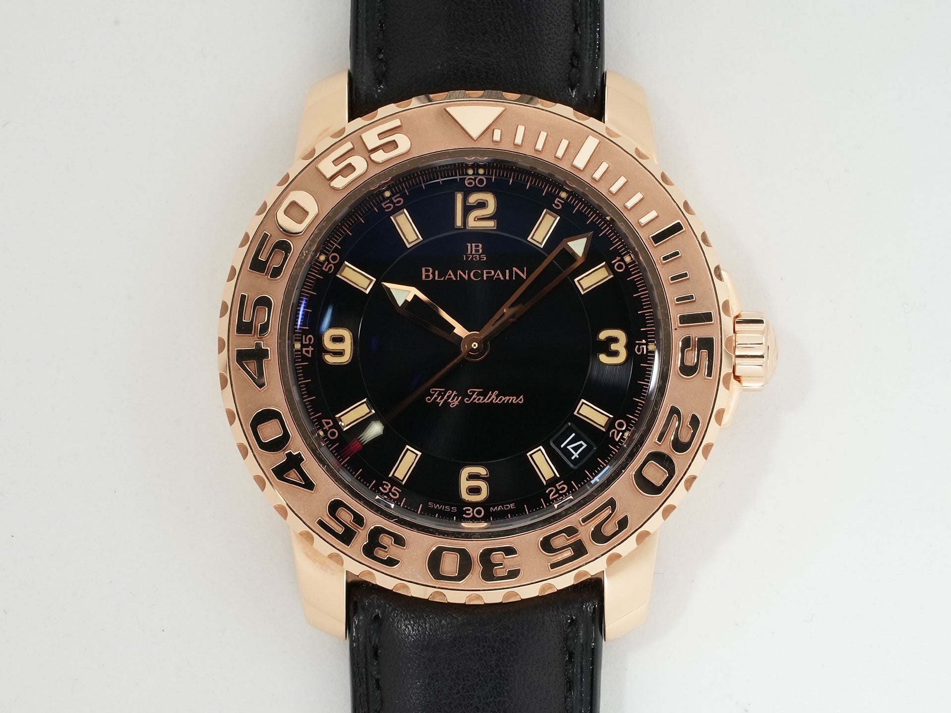 ブランパン フィフティ ファゾムス Ref.2200-3630-63B イエローゴールド ブラック文字盤 中古 o7bm3jih