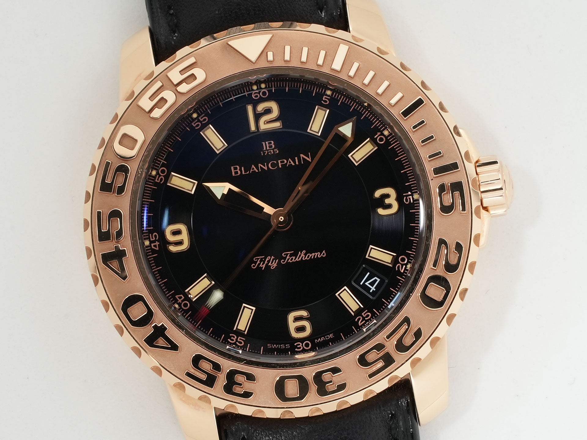 ブランパン フィフティ ファゾムス Ref.2200-3630-63B イエローゴールド ブラック文字盤 中古 o7bm3jih