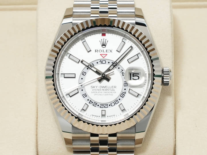 ロレックス スカイドゥエラー Ref.336934 ステンレススチール/ホワイトゴールド ホワイト文字盤 ジュビリーブレスレット 美品 ztkaigzu