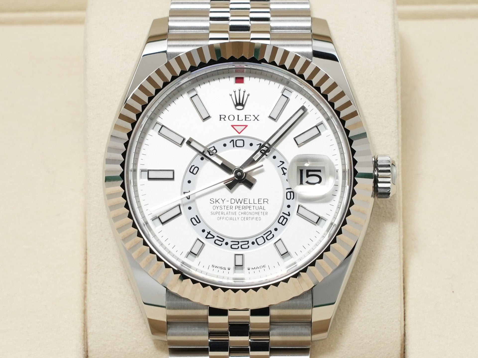 ロレックス スカイドゥエラー Ref.336934 ステンレススチール/ホワイトゴールド ホワイト文字盤 ジュビリーブレスレット 美品 ztkaigzu