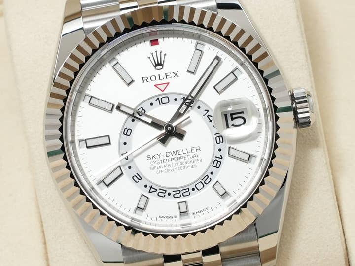 ロレックス スカイドゥエラー Ref.336934 ステンレススチール/ホワイトゴールド ホワイト文字盤 ジュビリーブレスレット 美品 ztkaigzu