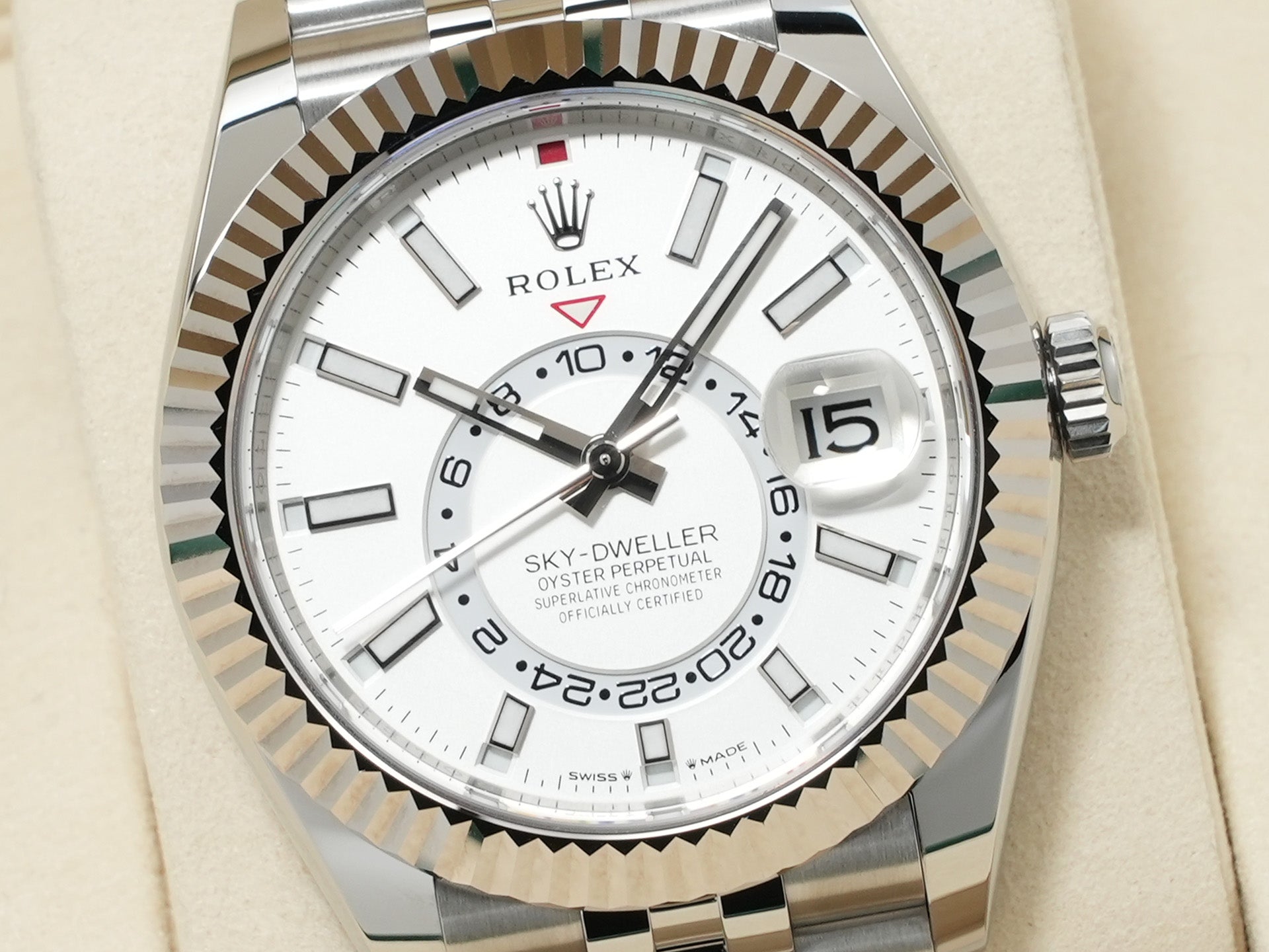 ロレックス スカイドゥエラー Ref.336934 ステンレススチール/ホワイトゴールド ホワイト文字盤 ジュビリーブレスレット 美品 ztkaigzu