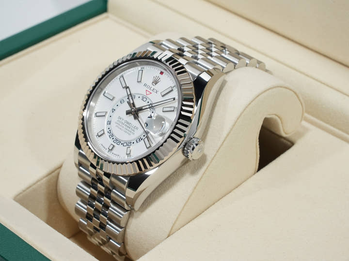 ロレックス スカイドゥエラー Ref.336934 ステンレススチール/ホワイトゴールド ホワイト文字盤 ジュビリーブレスレット 美品 ztkaigzu