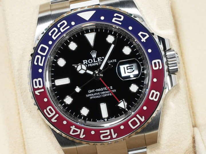 ロレックス GMTマスターII Ref.126710BLRO ステンレススチール ブラック文字盤 オイスターブレスレット 美中古 wagpufvt