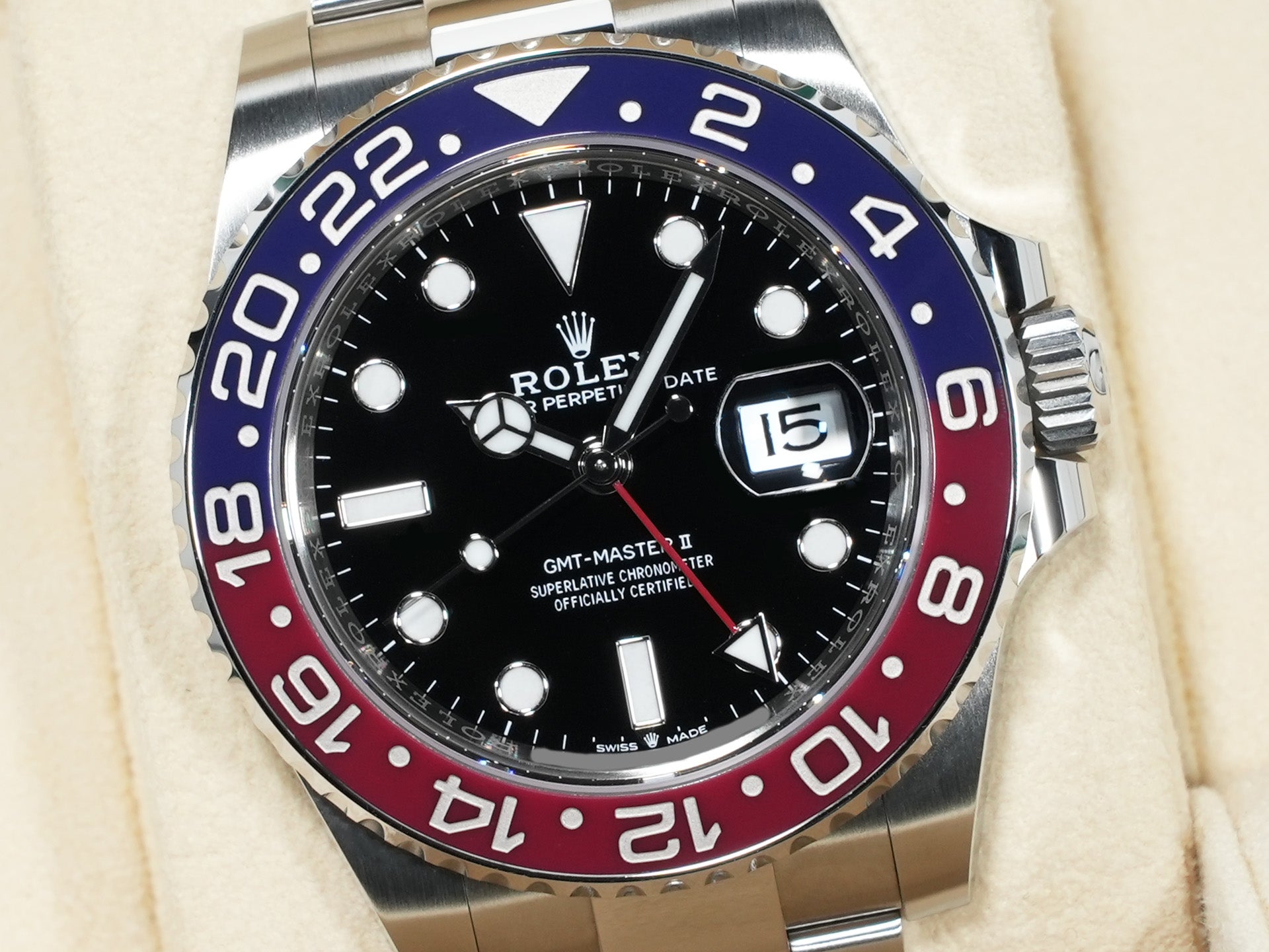 ロレックス GMTマスターII Ref.126710BLRO ステンレススチール ブラック文字盤 オイスターブレスレット 美中古 wagpufvt