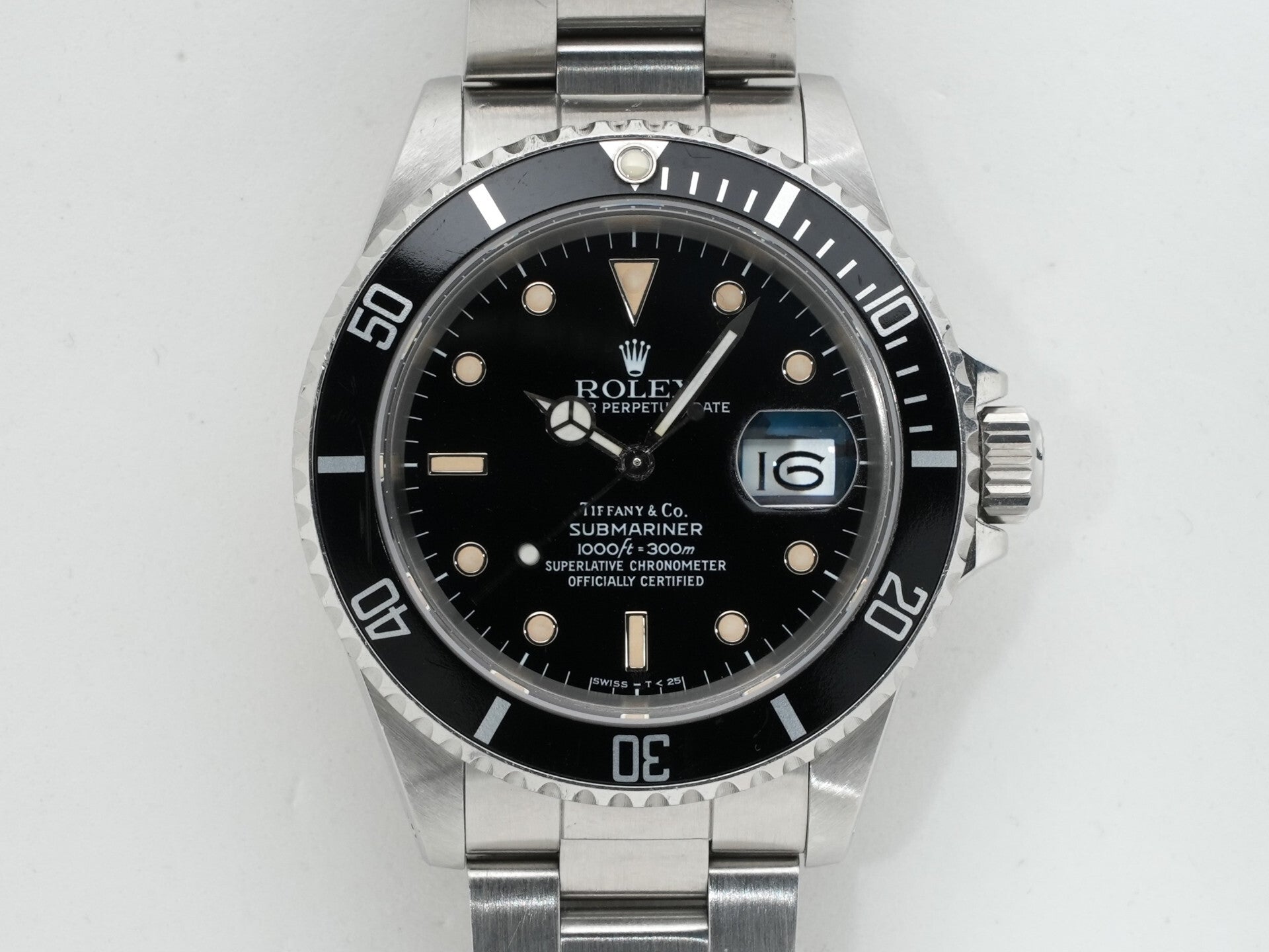 Pre-owned Rolex Submariner Date TIFFANY & CO. Ref. 16610 Stainless Steel Black Dial RF88VPO4