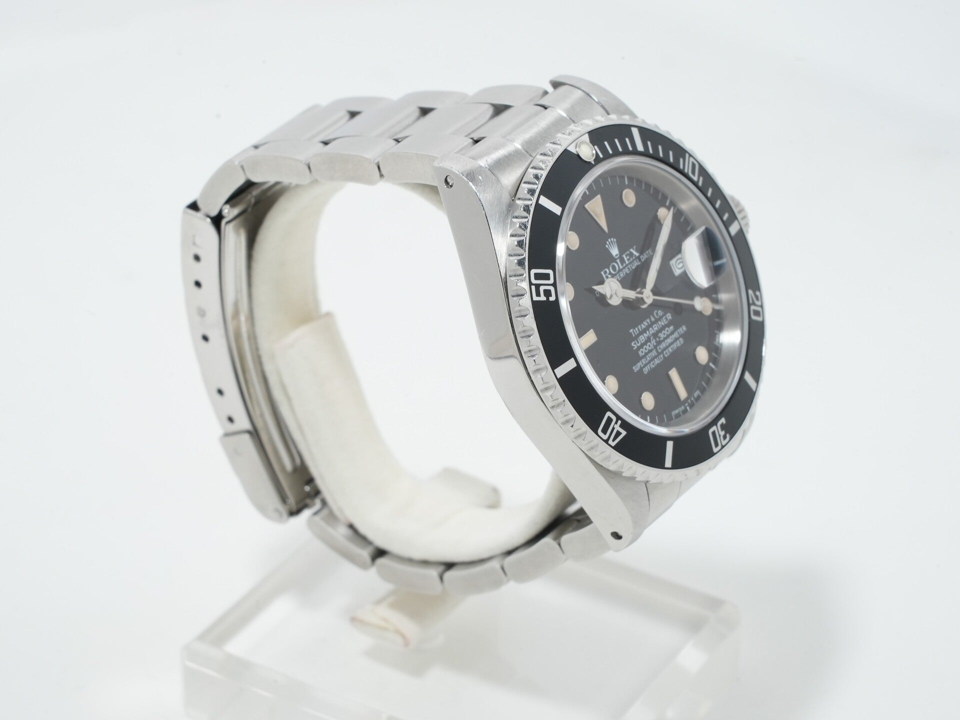 Pre-owned Rolex Submariner Date TIFFANY & CO. Ref. 16610 Stainless Steel Black Dial RF88VPO4