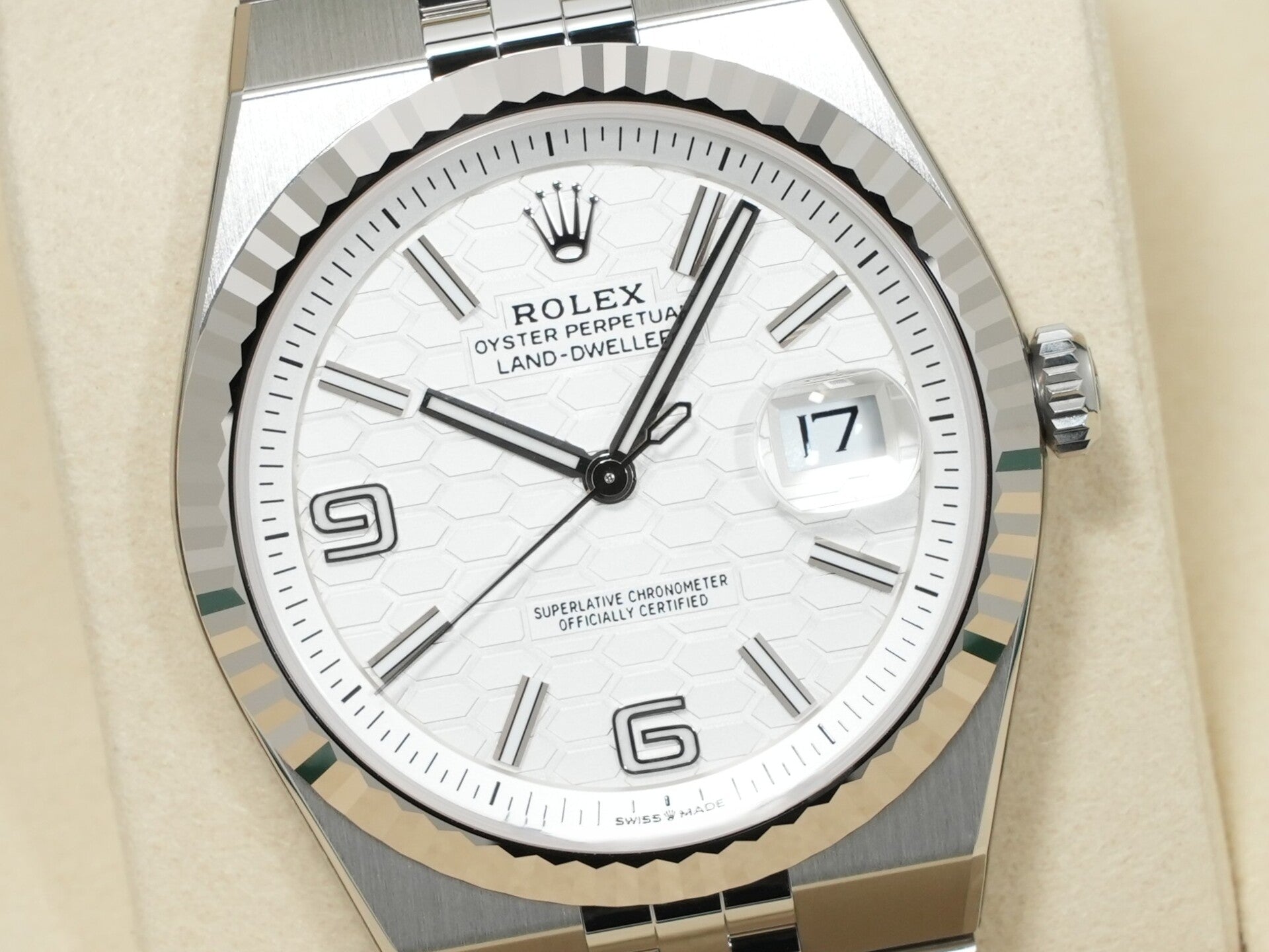 ロレックス ランドドゥエラー Ref.127334 ステンレススチール/ホワイトゴールド ホワイト文字盤 ジュビリーブレスレット 未使用 spa89wt9