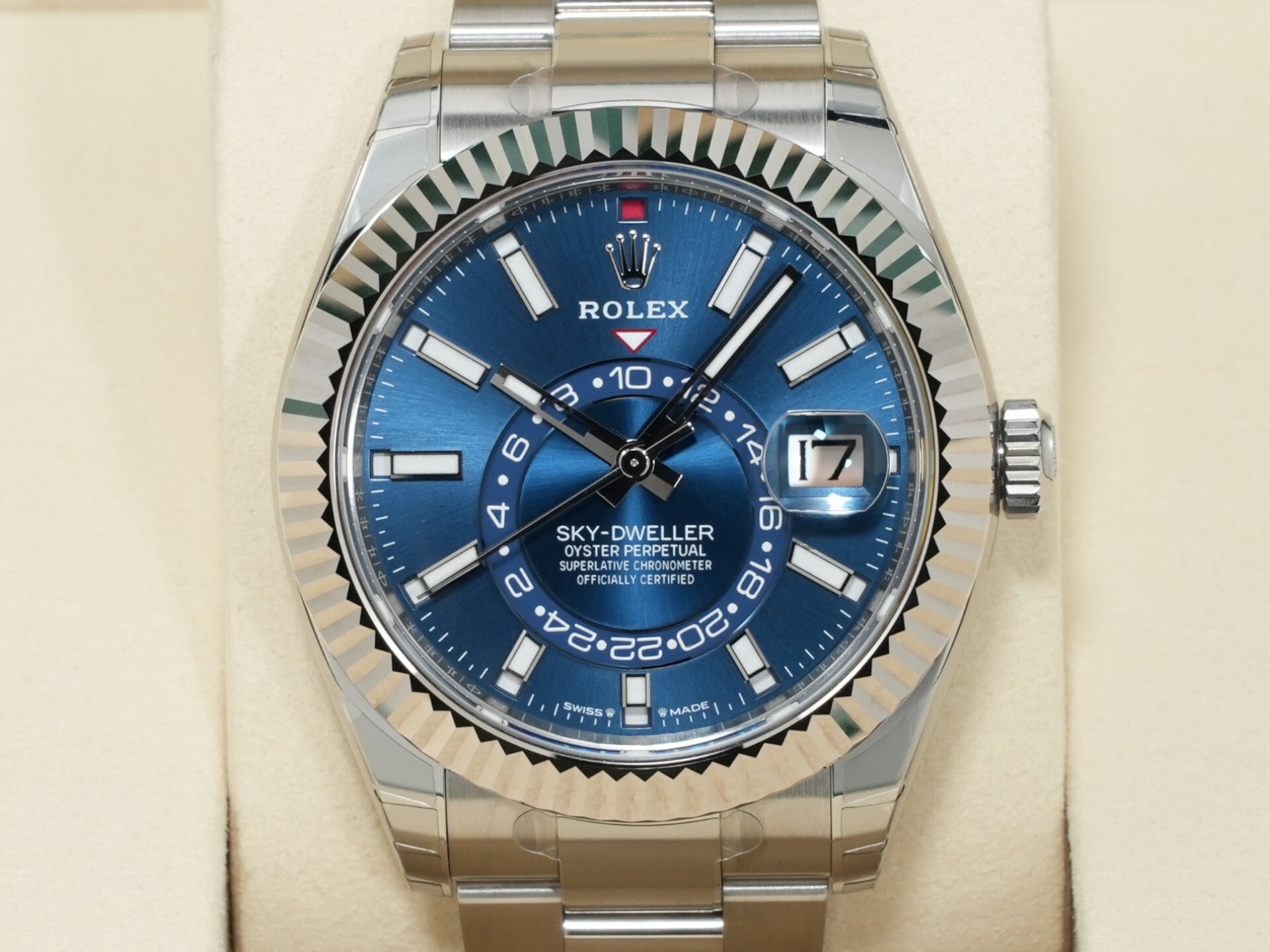 ロレックス スカイドゥエラー Ref.336934 ステンレススチール/ホワイトゴールド ブルー文字盤 オイスターブレスレット 未使用 t6v27hpj