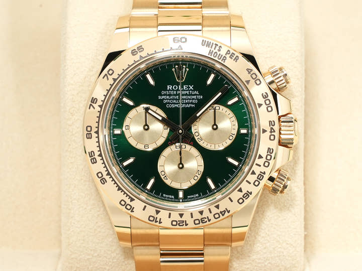 ロレックス デイトナ Ref.126508 イエローゴールド グリーン文字盤 未使用 ktywuiyb
