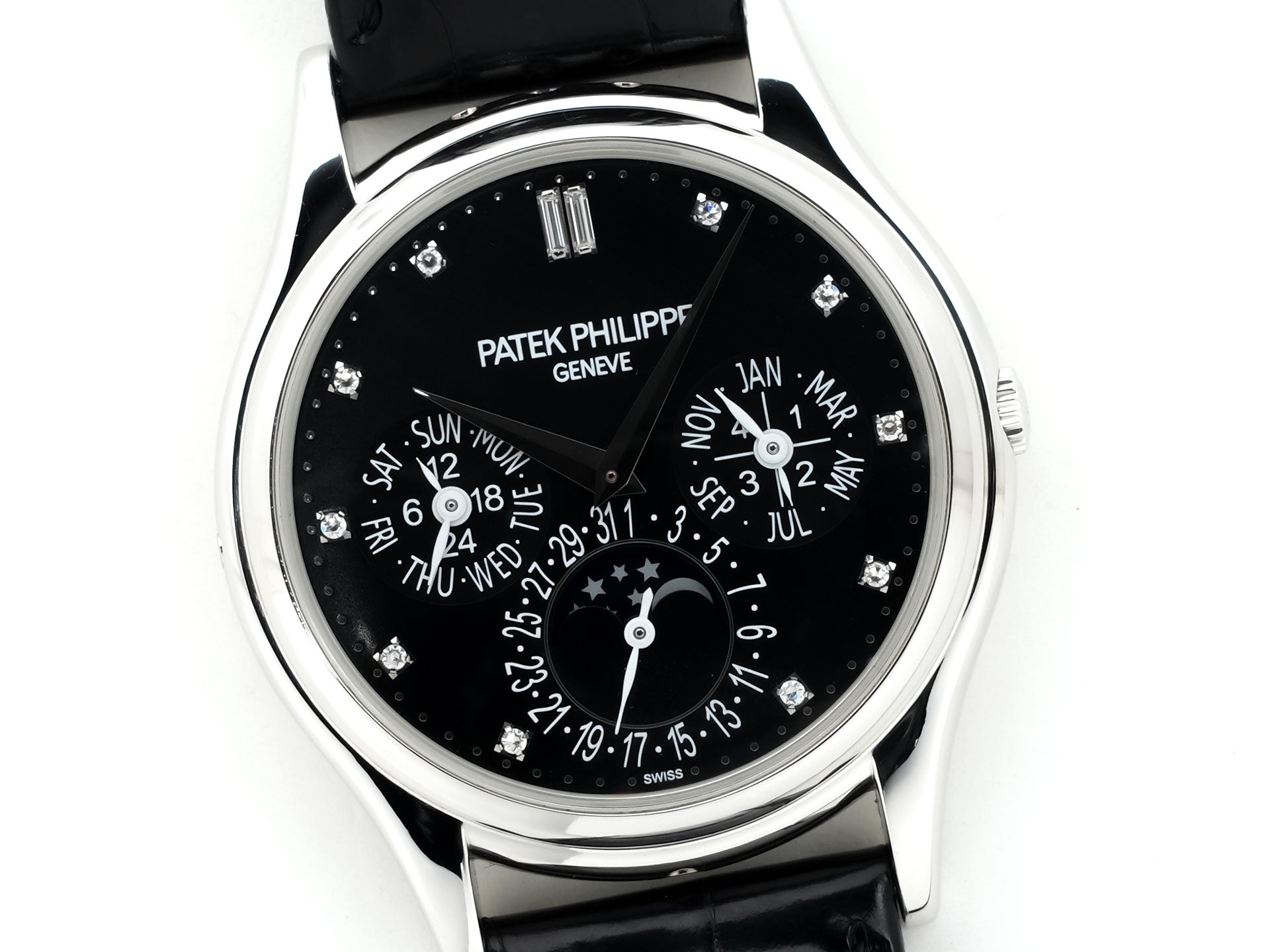 パテックフィリップ パーペチュアルカレンダー Ref.5140P-013 プラチナ ブラック11Pダイヤ文字盤 中古 kifcos5t