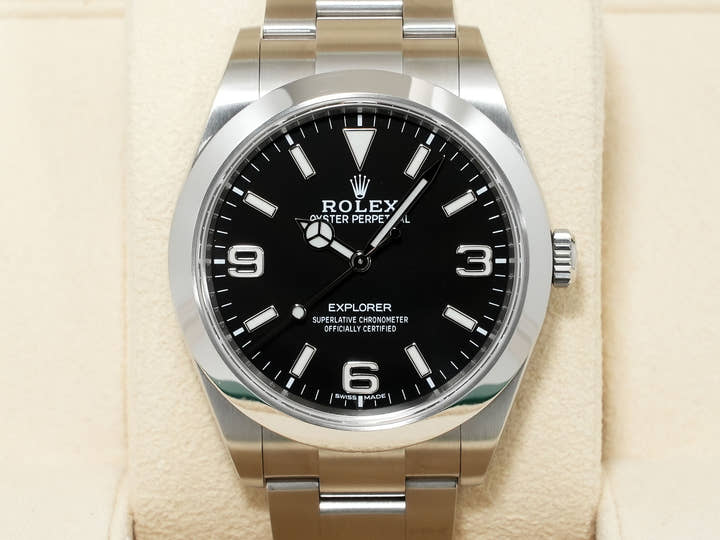 Rolex Explorer I Ref. 214270 Stainless Steel Black Dial Oyster Bracelet Excellent Condition vforwocb