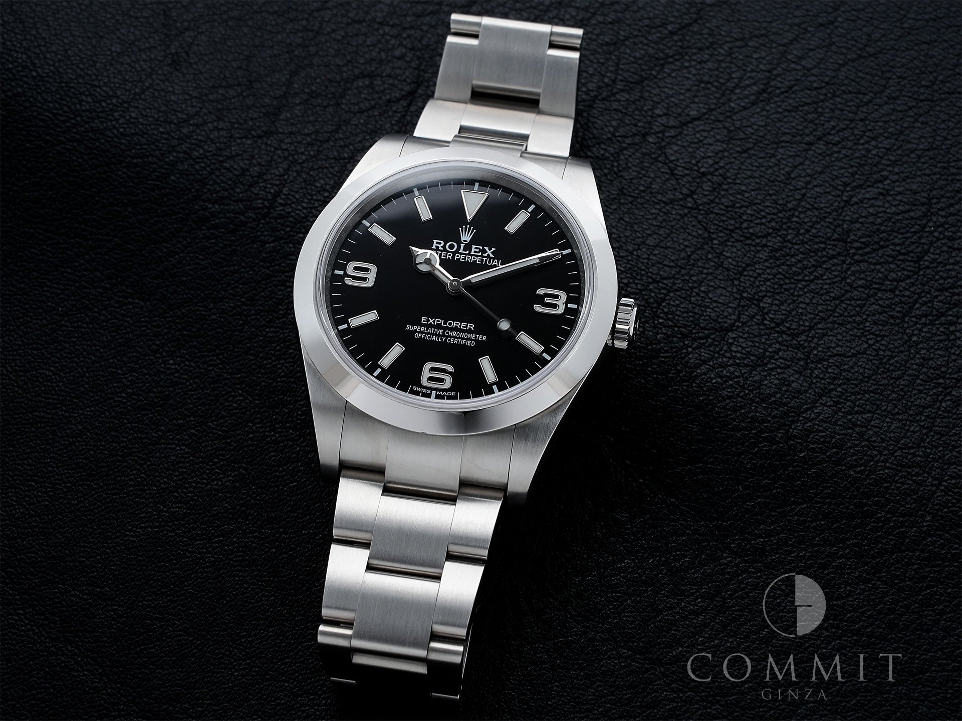 Rolex Explorer I Ref. 214270 Stainless Steel Black Dial Oyster Bracelet Excellent Condition vforwocb