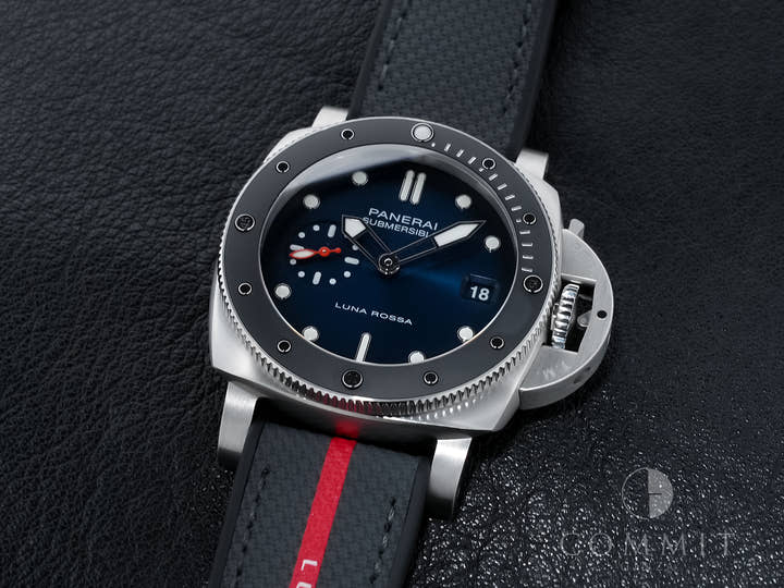 パネライ サブマーシブル ルナ・ロッサ Ref.PAM01565 ステンレススチール ブルー文字盤 極美品 v8egdswg