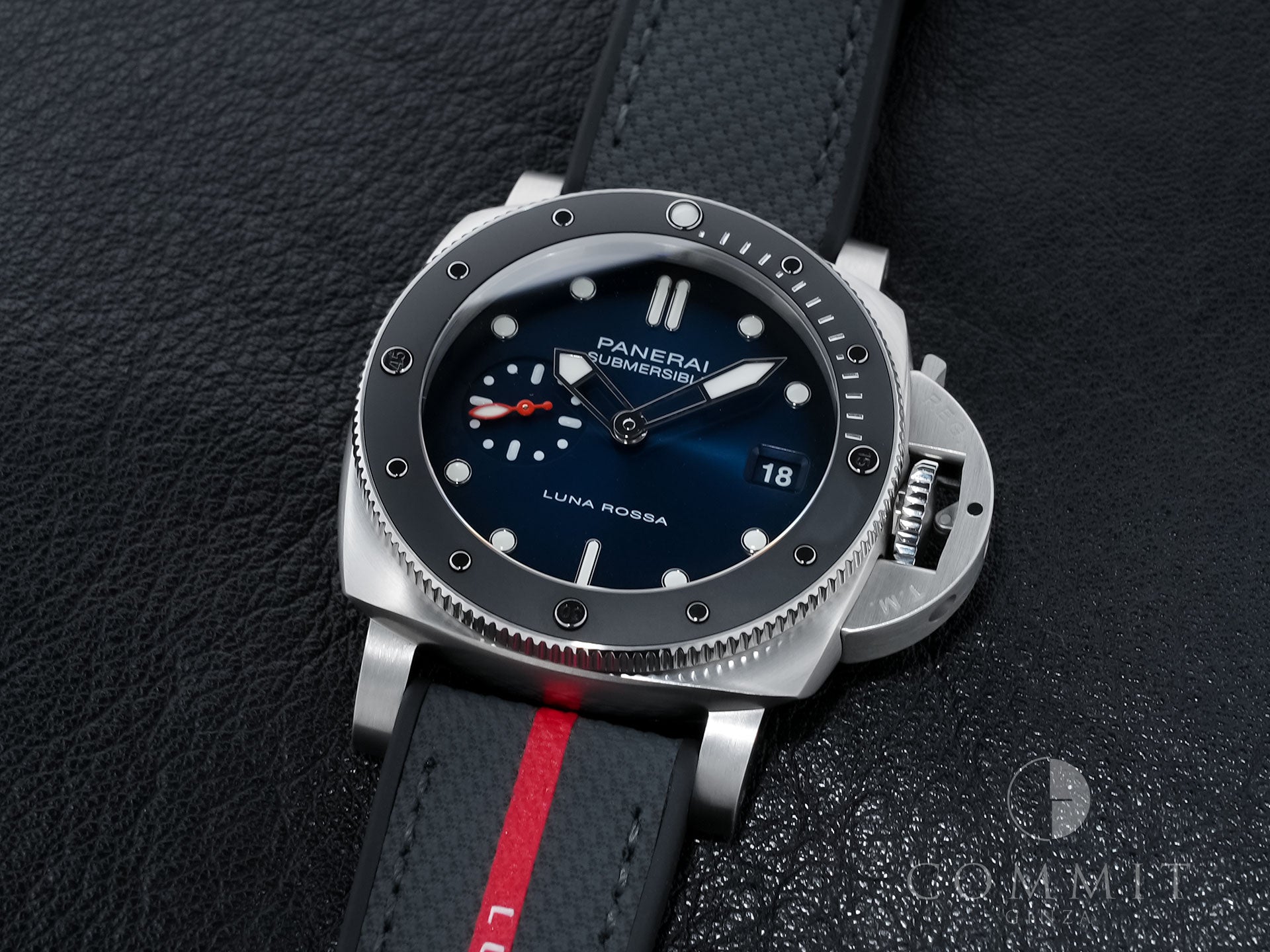 パネライ サブマーシブル ルナ・ロッサ Ref.PAM01565 ステンレススチール ブルー文字盤 極美品 v8egdswg