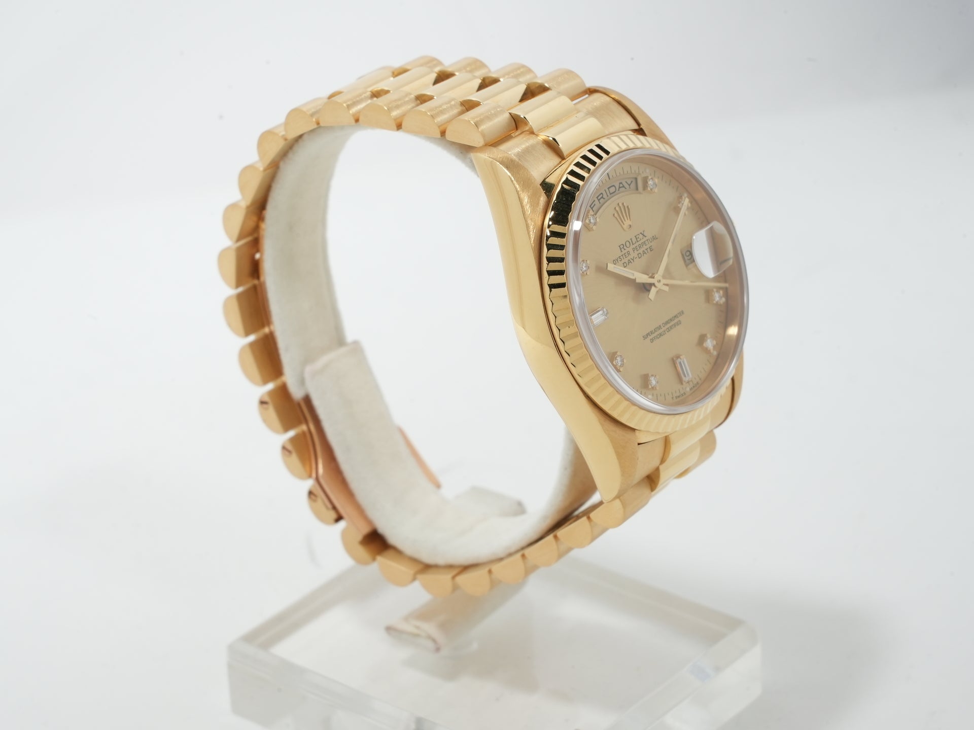 ロレックス デイデイト36 Ref.18238A イエローゴールド シャンパンx10Pダイヤ文字盤 中古 2dgaxcpt